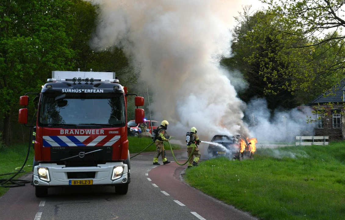 Trimunt bij Marum, autobrand 112marum