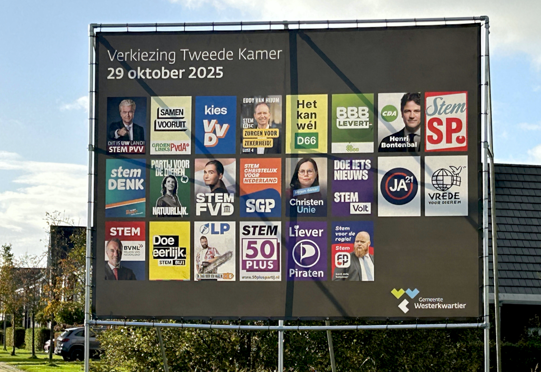 Verkiezingsbord TK2025 Westerkwartier - EvertBuiten