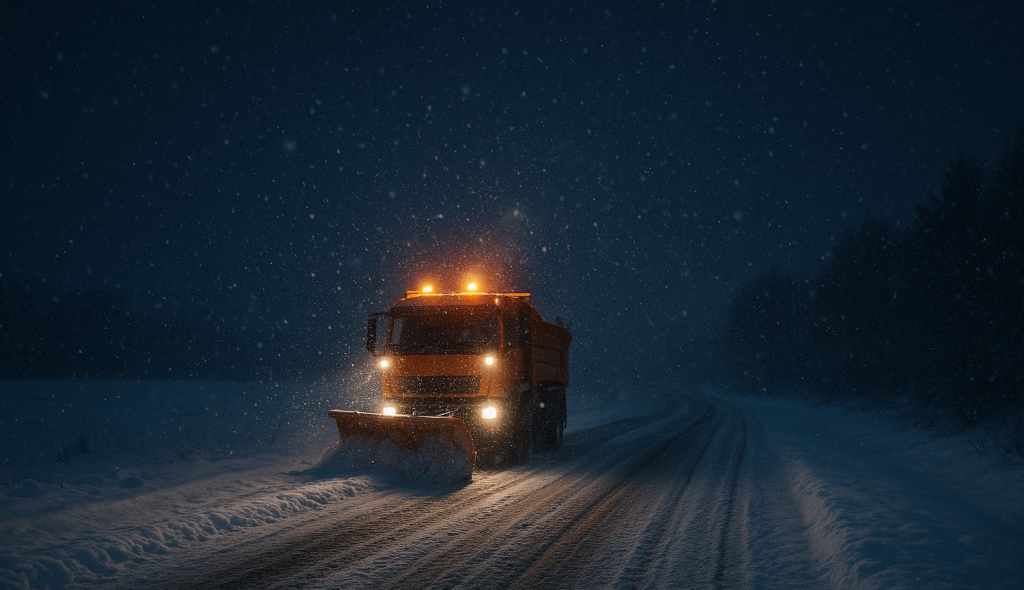 Strooiwagens weer op pad bij winters weer in Noordenveld