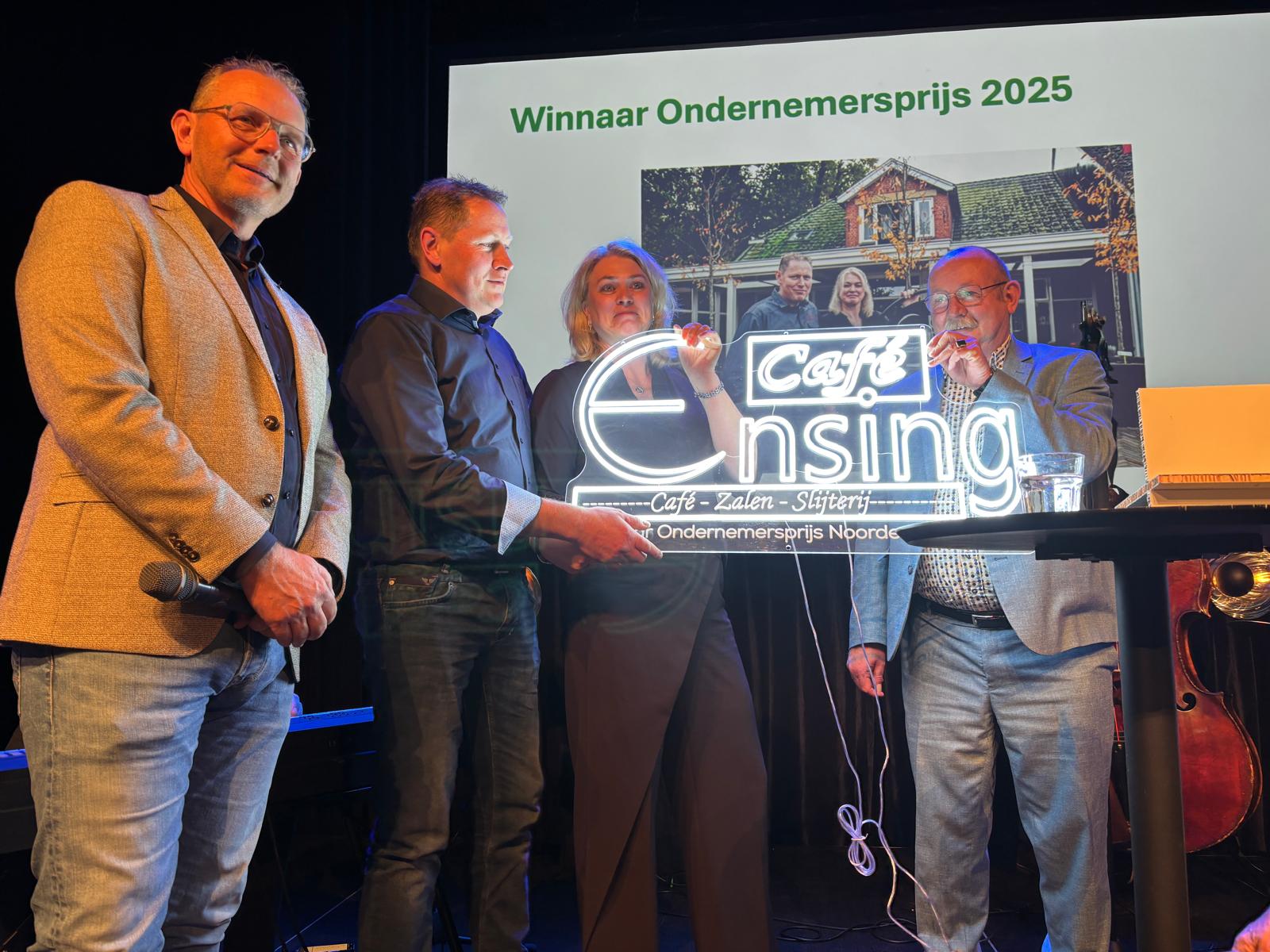 Café Ensing uit Peize wint Ondernemersprijs 2025 in Noordenveld