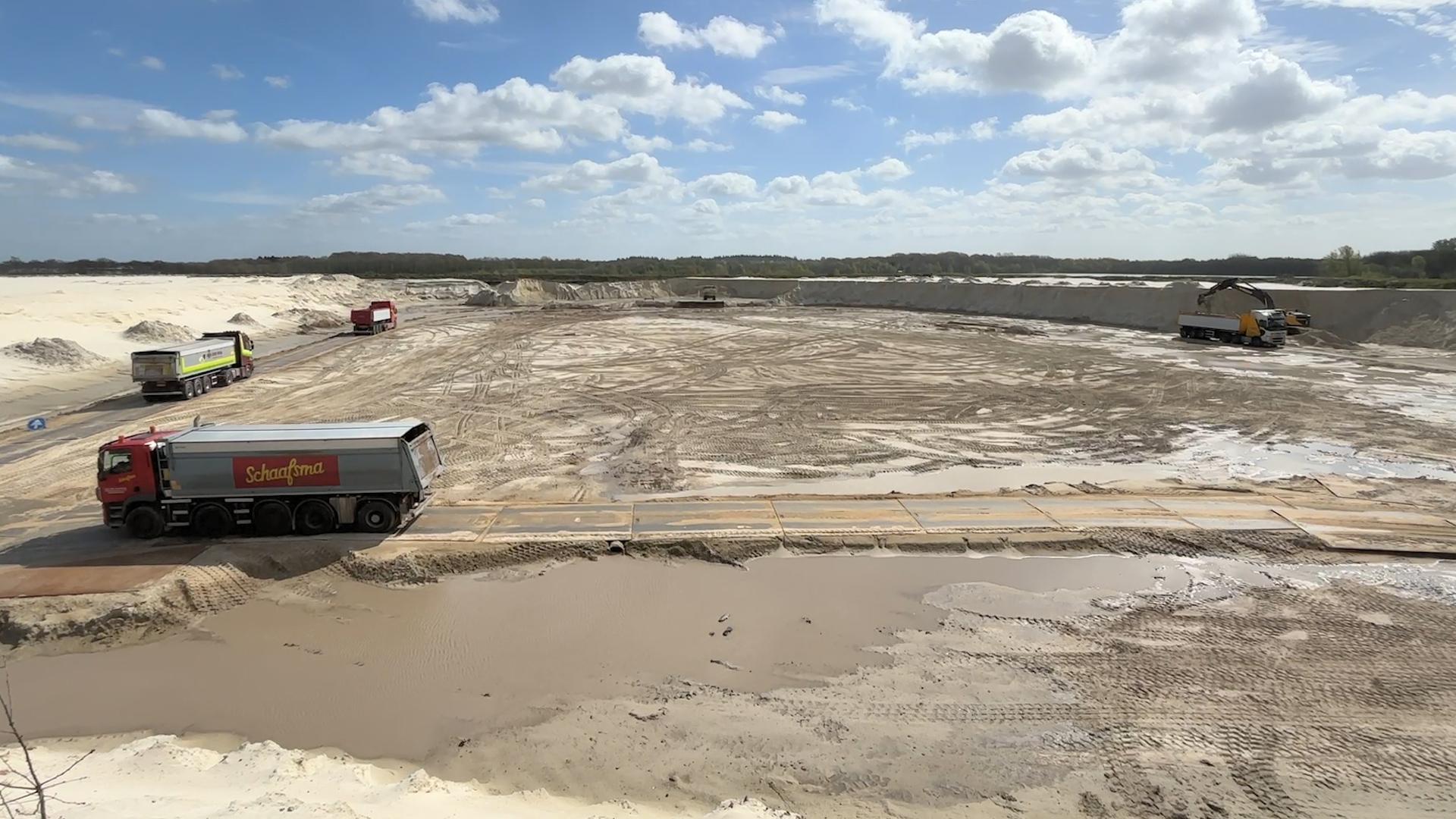 Zandwinput Amerika draait op volle toeren dankzij nieuwbouw van datacenter van Google in de Eemshaven.
