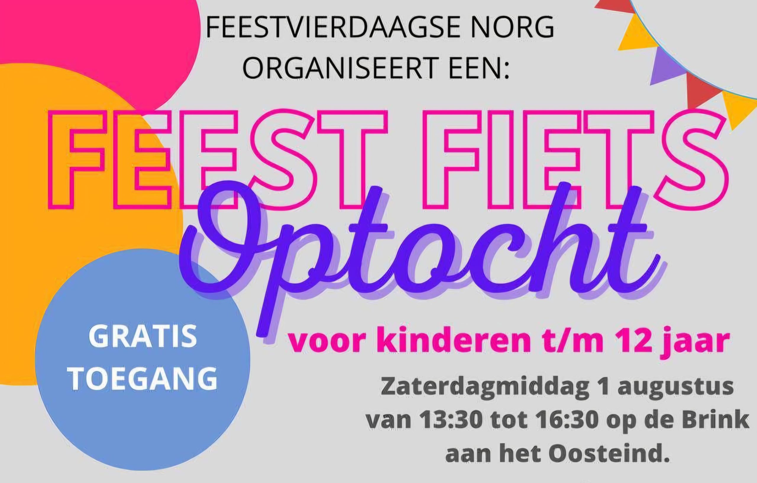 Feestvierdaagse Norg organiseert fietsoptocht en feest voor kinderen