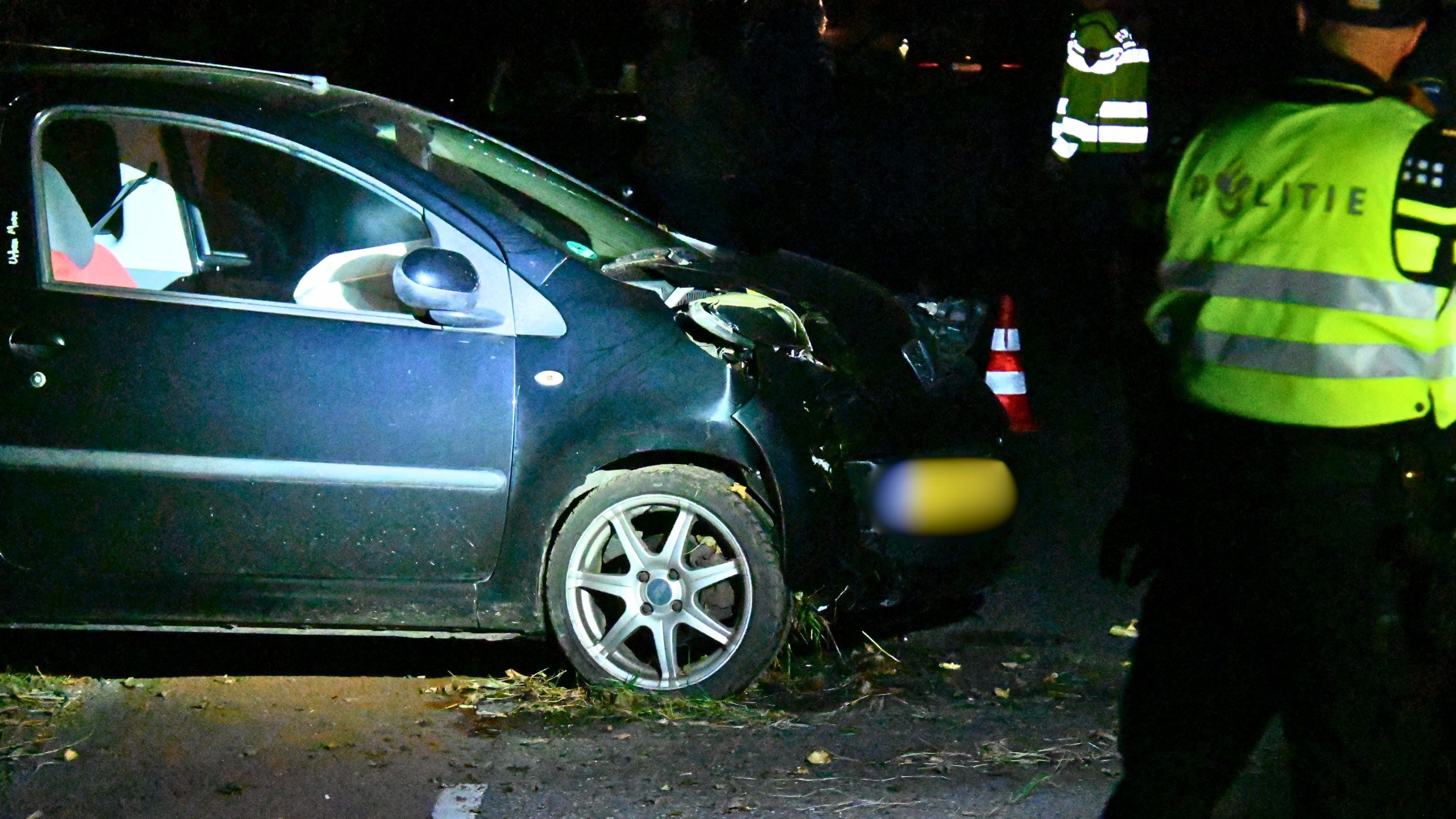 Auto tegen boom Opende Afbeelding 2